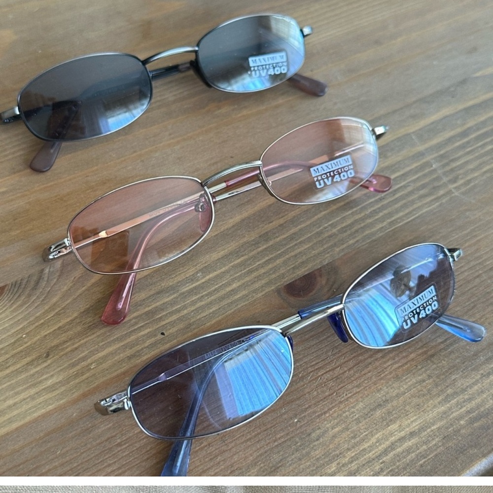 Stylish Oval Sunglasses Set - Black, Brown, Blue bundle for @emilieraz